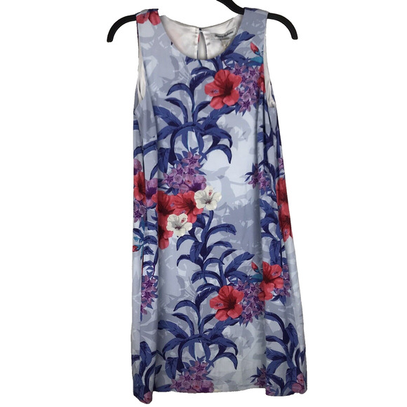NWT Tommy Bahama Alameda Blooms Shift Dress Blue Pink Floral Tropical Pockets XS - Picture 1 of 10